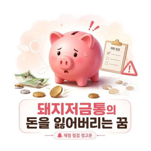 돼지저금통의 돈을 잃어버리는 꿈 해몽 이미지
