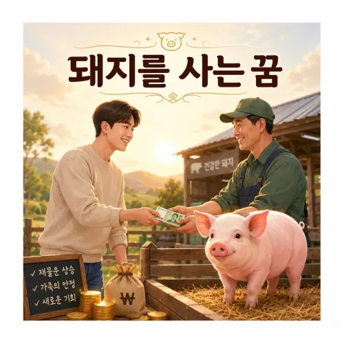 돼지를 사는 꿈 해몽 이미지