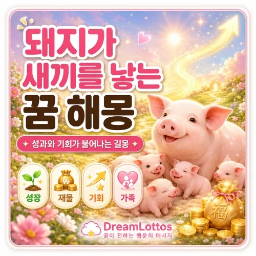 돼지가 새끼를 낳는 꿈 해몽 이미지