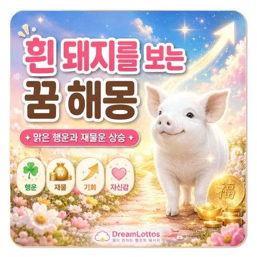 흰 돼지를 보는 꿈 해몽 이미지