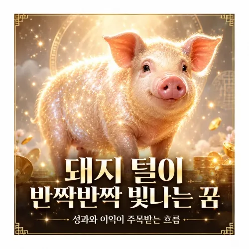 돼지 털이 반짝반짝 빛나는 꿈 해몽 이미지