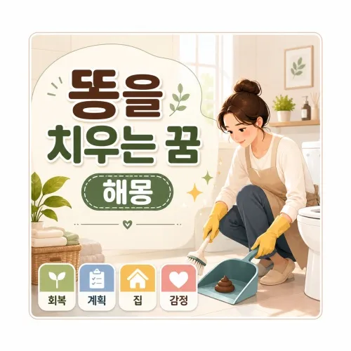 똥을 치우는 꿈 해몽 이미지