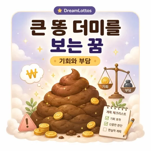 큰 똥 더미를 보는 꿈 해몽 이미지
